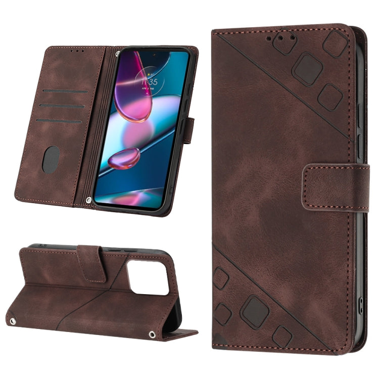 For Motorola Edge+ 2023 Skin-feel Embossed Leather Phone Case