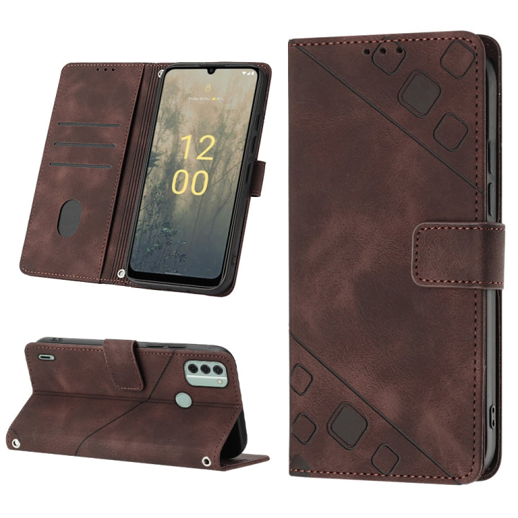 For Nokia C31 Skin-feel Embossed Leather Phone Case
