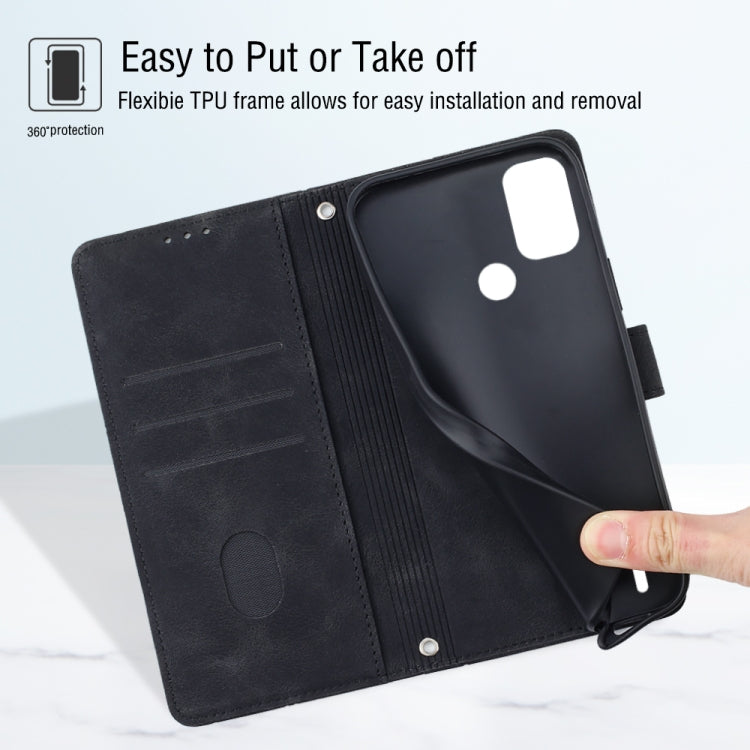 For Nokia C31 Skin-feel Embossed Leather Phone Case