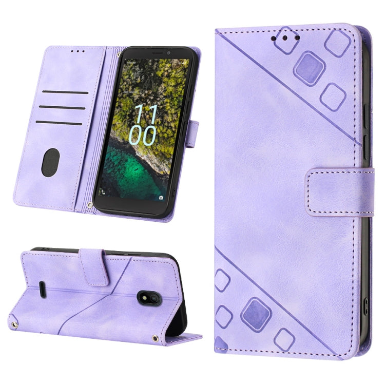 For Nokia C100 Skin-feel Embossed Leather Phone Case
