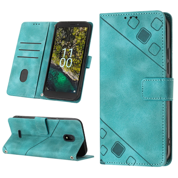 For Nokia C100 Skin-feel Embossed Leather Phone Case