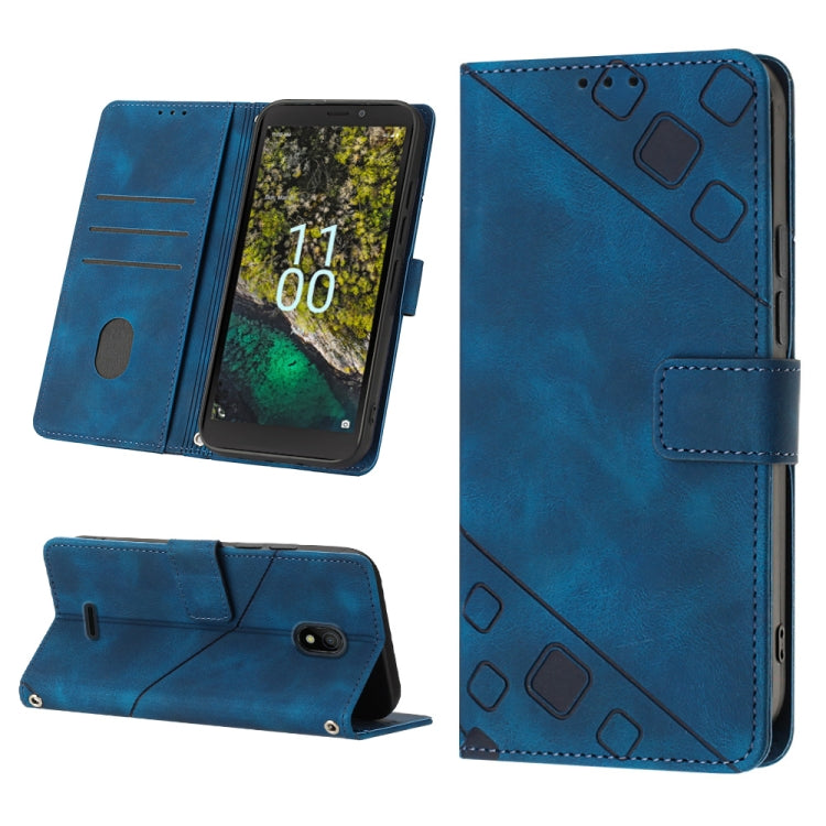 For Nokia C100 Skin-feel Embossed Leather Phone Case