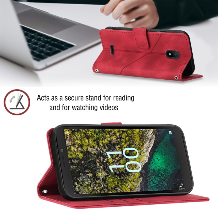 For Nokia C100 Skin-feel Embossed Leather Phone Case