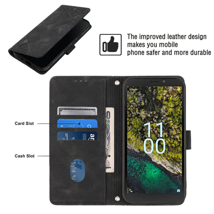 For Nokia C100 Skin-feel Embossed Leather Phone Case