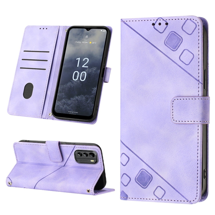 For Nokia G60 Skin-feel Embossed Leather Phone Case