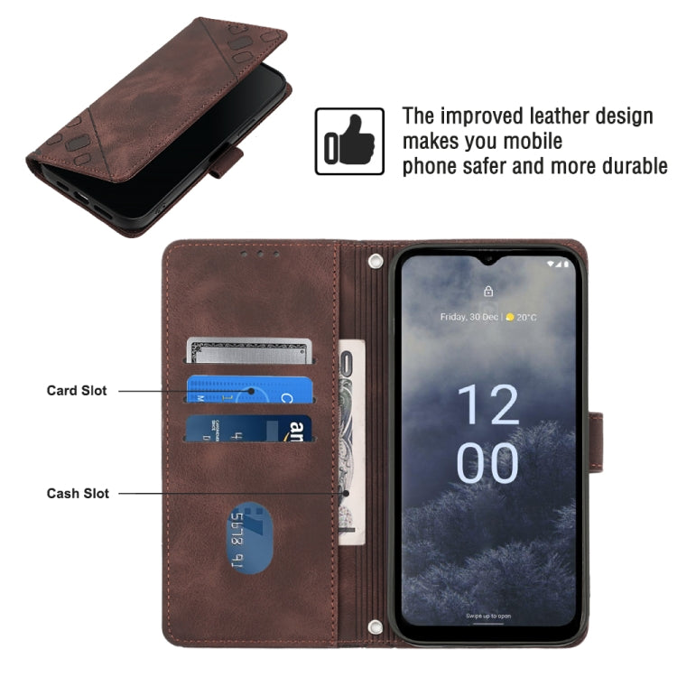 For Nokia G60 Skin-feel Embossed Leather Phone Case