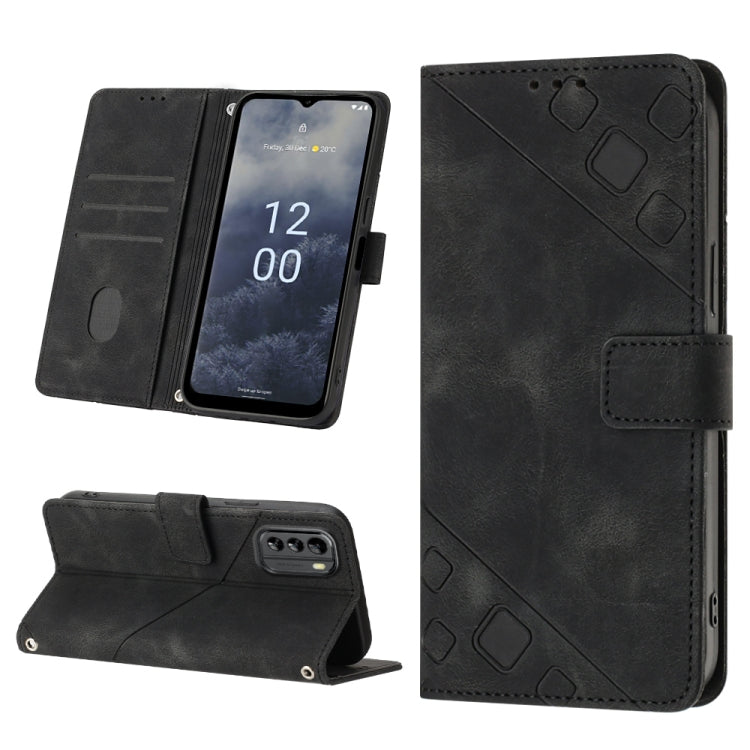 For Nokia G60 Skin-feel Embossed Leather Phone Case