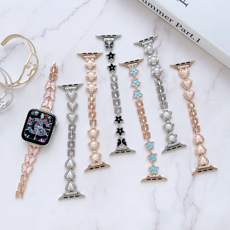 Metal Bracelet Watch Band For Apple Watch Series 8&7 45mm / SE 2&6&SE&5&4 44mm / 3&2&1 42mm