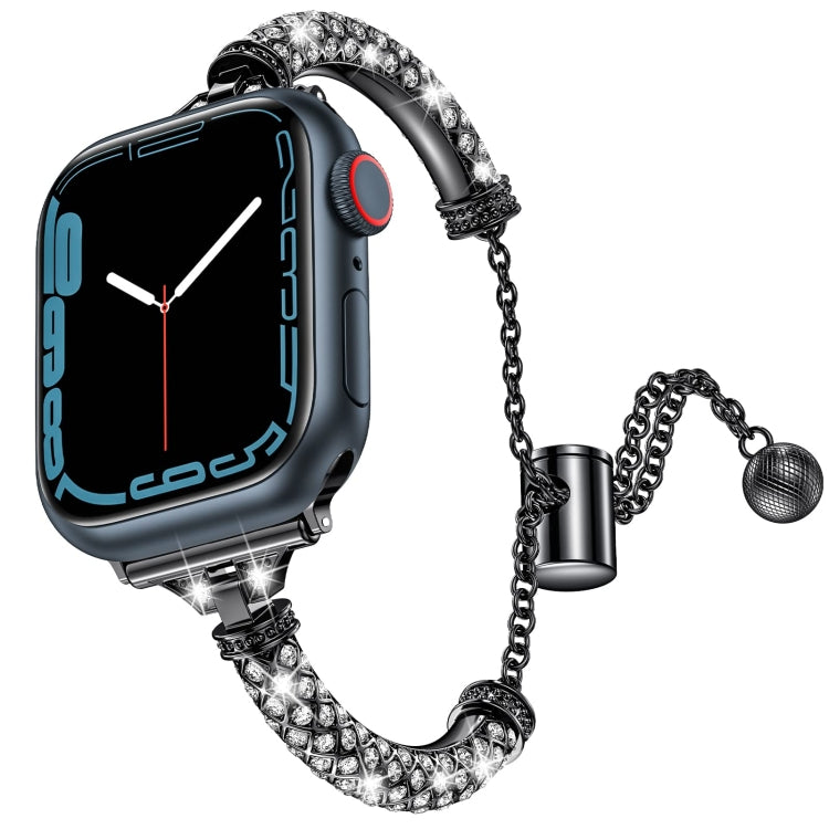 Full Diamond Metal Bracelet Watch Band For Apple Watch Series 8&7 45mm / SE 2&6&SE&5&4 44mm / 3&2&1 42mm