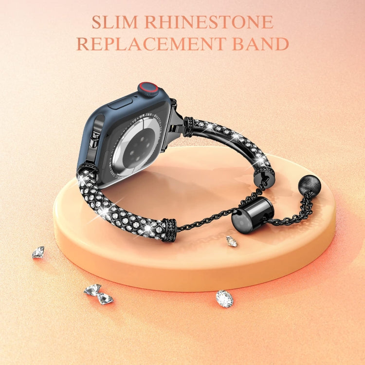 Full Diamond Metal Bracelet Watch Band For Apple Watch Series 8&7 45mm / SE 2&6&SE&5&4 44mm / 3&2&1 42mm