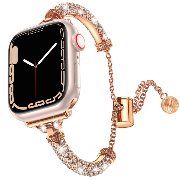 Full Diamond Metal Bracelet Watch Band For Apple Watch Series 8&7 45mm / SE 2&6&SE&5&4 44mm / 3&2&1 42mm