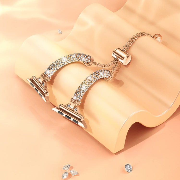 Full Diamond Metal Bracelet Watch Band For Apple Watch Series 8&7 45mm / SE 2&6&SE&5&4 44mm / 3&2&1 42mm