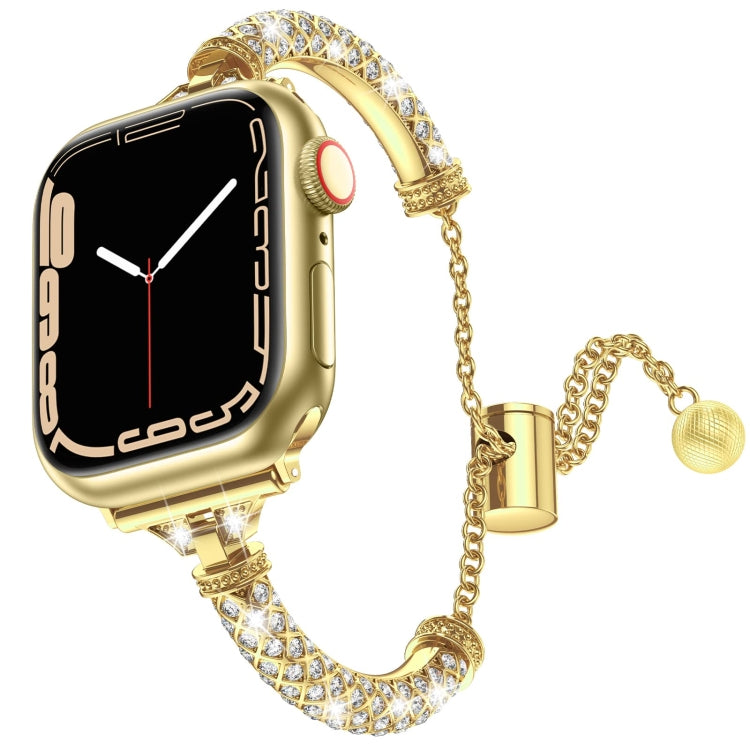 Full Diamond Metal Bracelet Watch Band For Apple Watch Series 8&7 45mm / SE 2&6&SE&5&4 44mm / 3&2&1 42mm