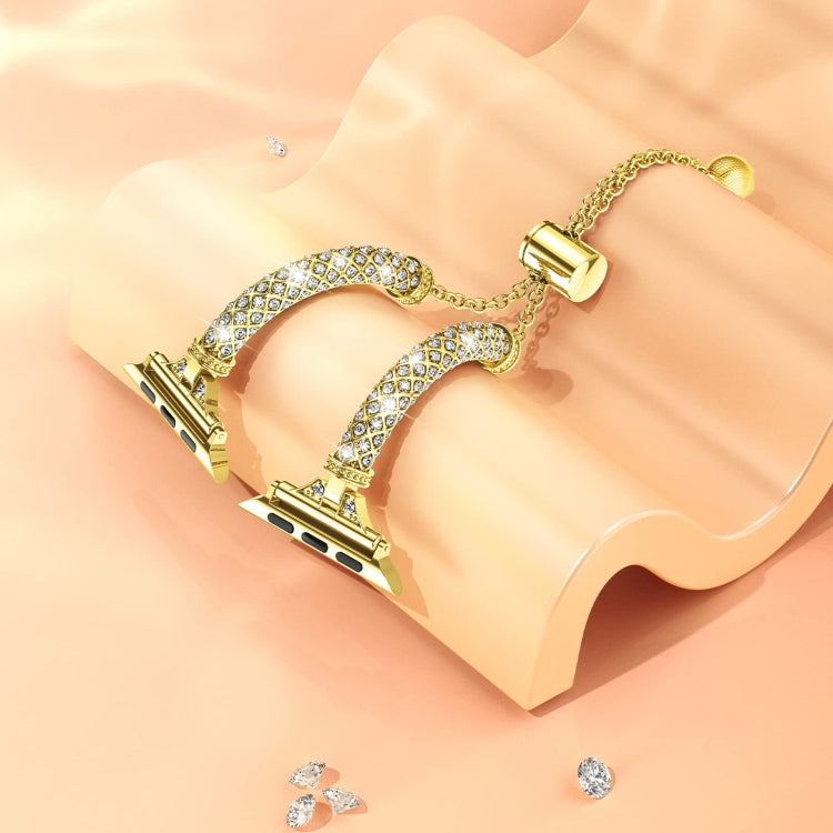 Full Diamond Metal Bracelet Watch Band For Apple Watch Series 8&7 45mm / SE 2&6&SE&5&4 44mm / 3&2&1 42mm
