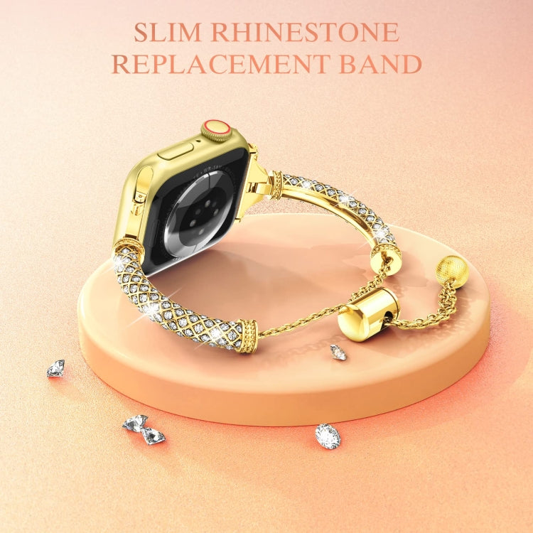 Full Diamond Metal Bracelet Watch Band For Apple Watch Series 8&7 45mm / SE 2&6&SE&5&4 44mm / 3&2&1 42mm