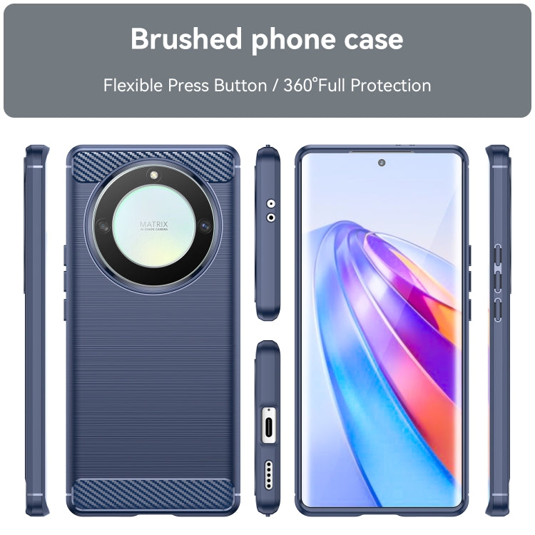 For Honor Magic5 Lite Brushed Texture Carbon Fiber TPU Phone Case
