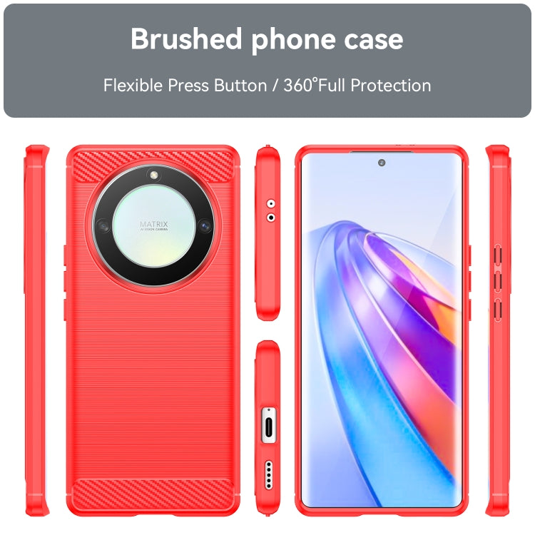 For Honor Magic5 Lite Brushed Texture Carbon Fiber TPU Phone Case