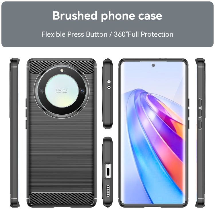 For Honor X40 Brushed Texture Carbon Fiber TPU Phone Case