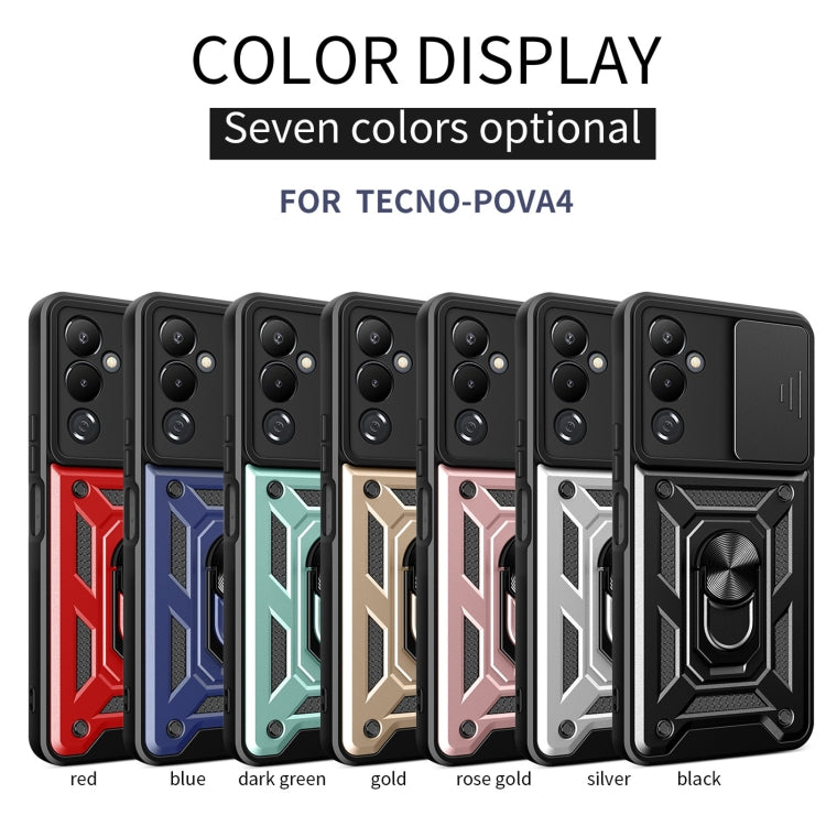 For Tecno Pova 4 Sliding Camera Cover Design Phone Case