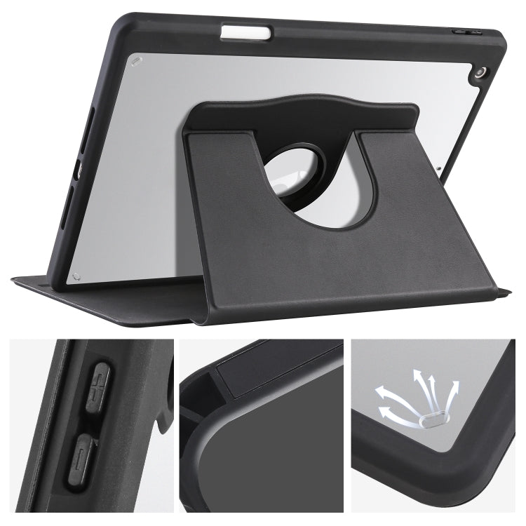 For iPad 10.2 2022 / 2021 / 2020 / 2019 Acrylic 360 Degree Rotation Holder Tablet Leather Case