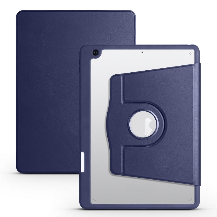 For iPad 10.2 2022 / 2021 / 2020 / 2019 Acrylic 360 Degree Rotation Holder Tablet Leather Case