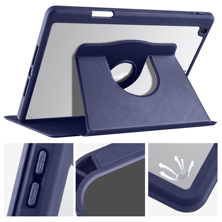 For iPad 10.2 2022 / 2021 / 2020 / 2019 Acrylic 360 Degree Rotation Holder Tablet Leather Case
