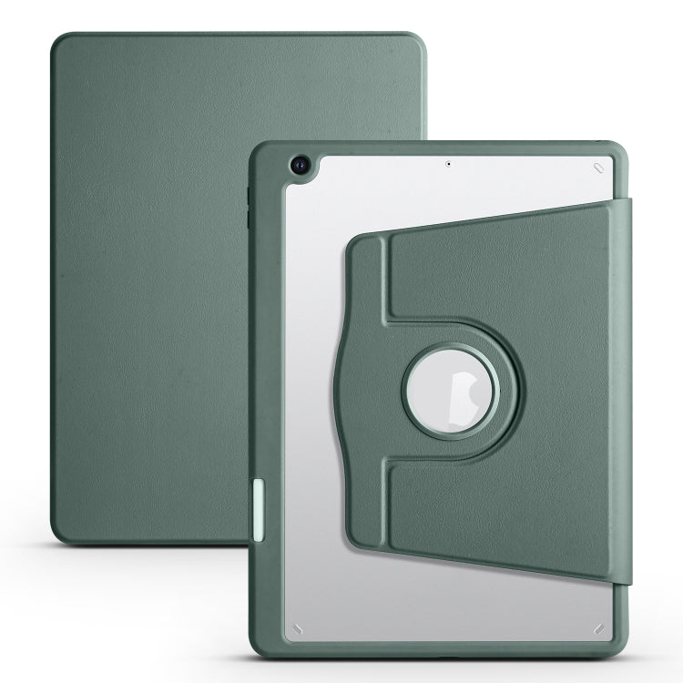 For iPad 10.2 2022 / 2021 / 2020 / 2019 Acrylic 360 Degree Rotation Holder Tablet Leather Case