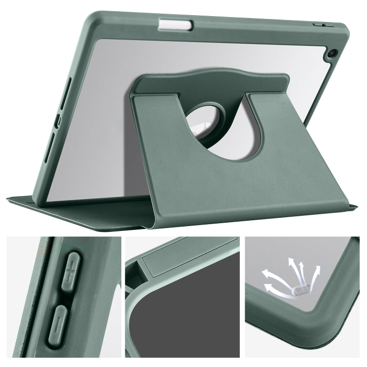 For iPad 10.2 2022 / 2021 / 2020 / 2019 Acrylic 360 Degree Rotation Holder Tablet Leather Case