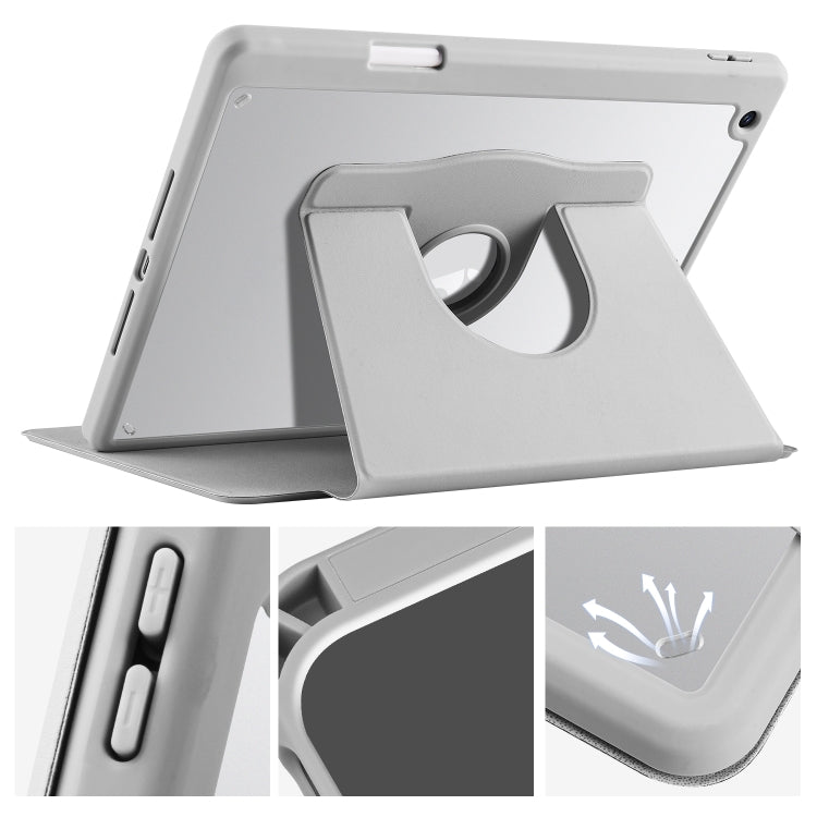 For iPad 10.2 2022 / 2021 / 2020 / 2019 Acrylic 360 Degree Rotation Holder Tablet Leather Case