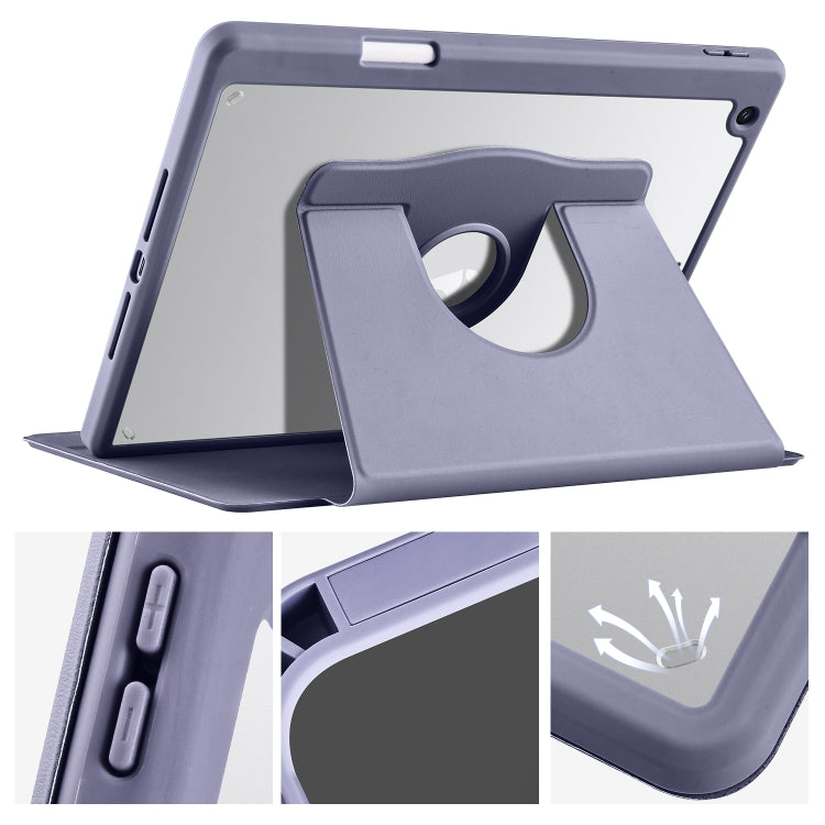 For iPad 10.2 2022 / 2021 / 2020 / 2019 Acrylic 360 Degree Rotation Holder Tablet Leather Case