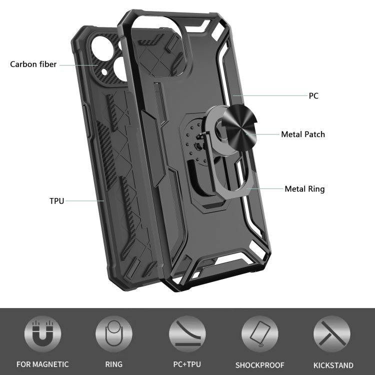 For iPhone 14 Plus Warship Armor 2 in 1 Shockproof Phone Case