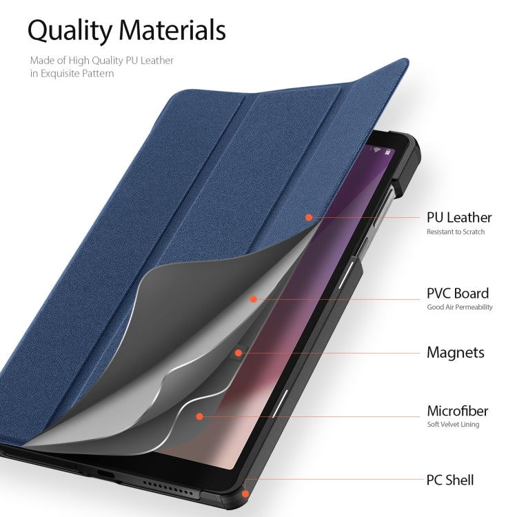 For Lenovo Tab M8 4th Gen DUX DUCIS Domo Series Magnetic Flip Leather Tablet Case