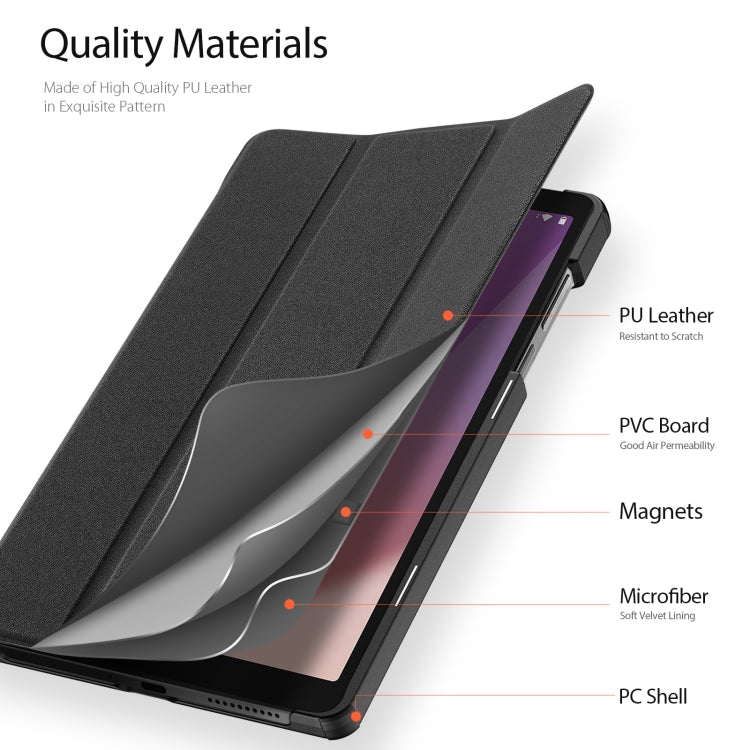 For Lenovo Tab M8 4th Gen DUX DUCIS Domo Series Magnetic Flip Leather Tablet Case