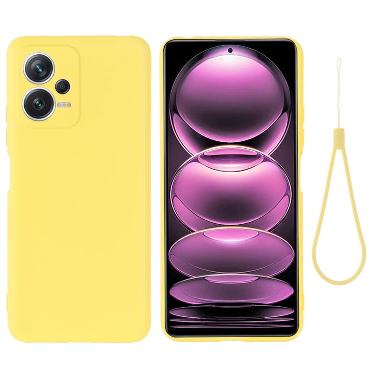 For Xiaomi Redmi Note 12 5G India / Poco X5 Pure Color Liquid Silicone Shockproof Full Coverage Phone Case
