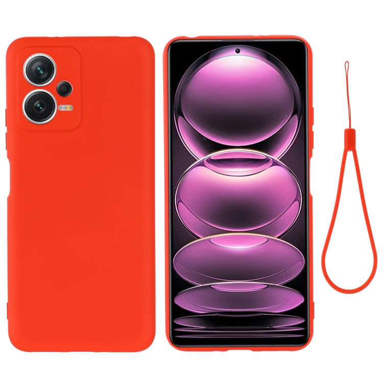 For Xiaomi Redmi Note 12 5G India / Poco X5 Pure Color Liquid Silicone Shockproof Full Coverage Phone Case