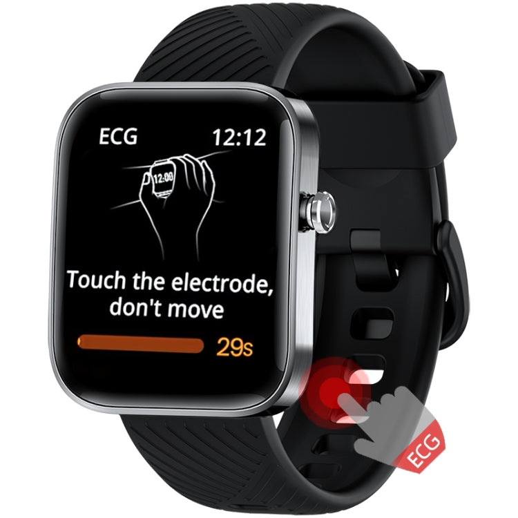 NORTH EDGE NHC 1.65 inch TFT Screen Smart Watch, Support PPG + ECG(Black)