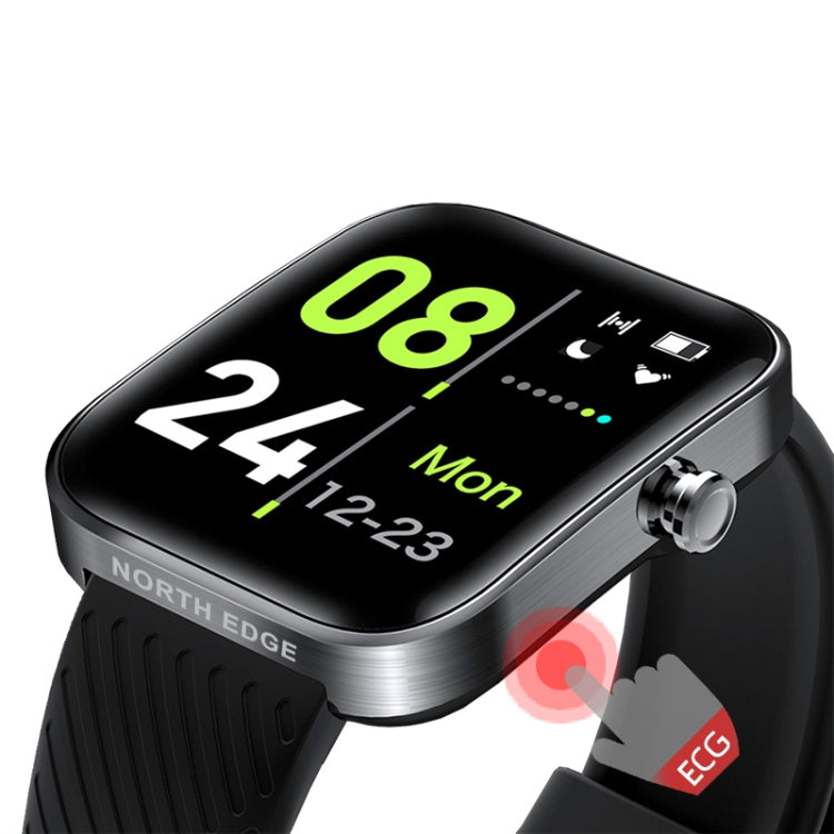 NORTH EDGE NHC 1.65 inch TFT Screen Smart Watch, Support PPG + ECG(Black)