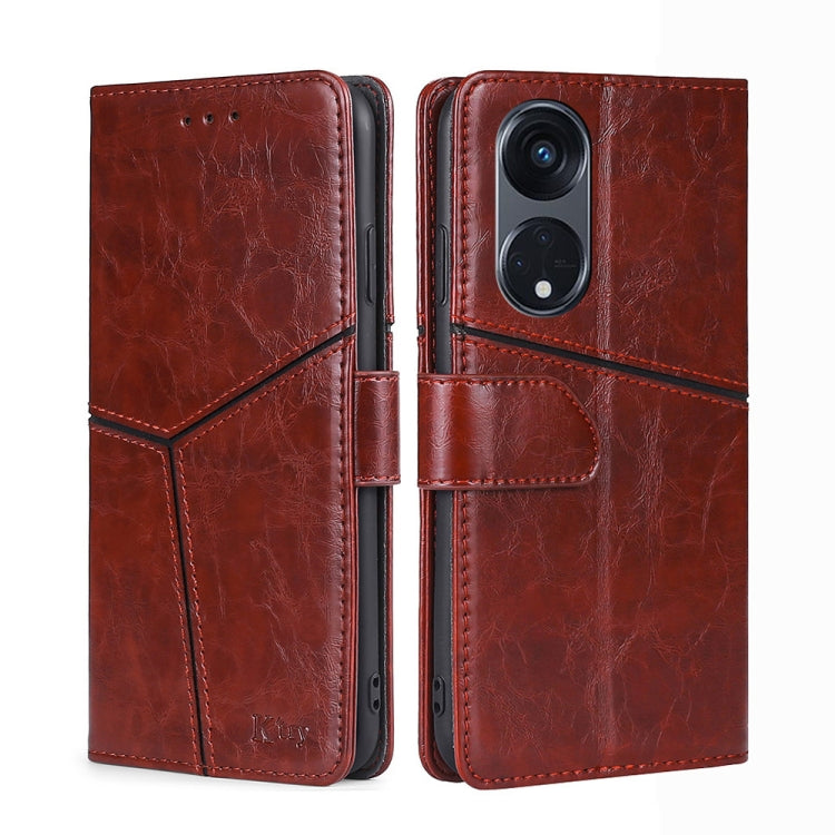 For OPPO Reno8 T 5G/A1 Pro 5G Geometric Stitching Leather Phone Case