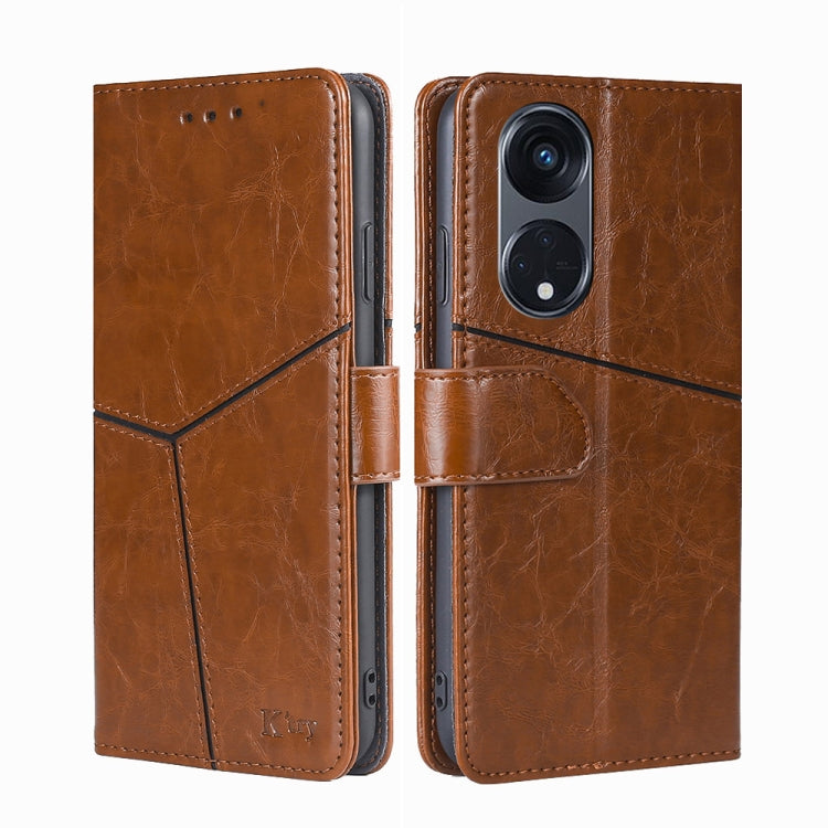 For OPPO Reno8 T 5G/A1 Pro 5G Geometric Stitching Leather Phone Case