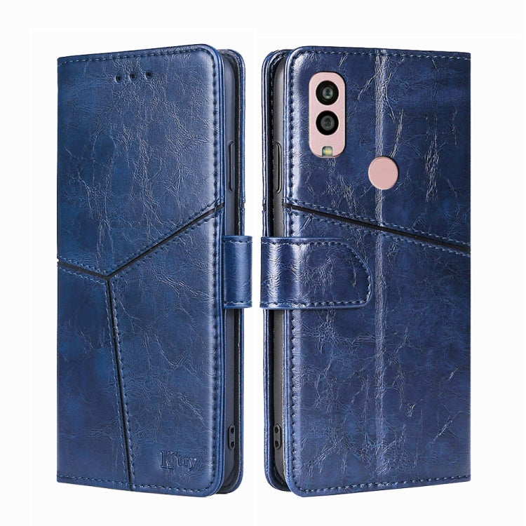 For Kyocera Android One S10 Geometric Stitching Leather Phone Case