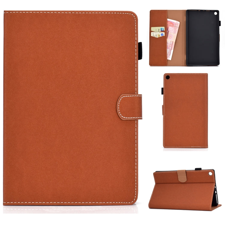 For Kindle Fire HD8 2016 / 2017 Solid Color Tablet PC Universal Magnetic Horizontal Flip Leather Case with Card Slots & Holder