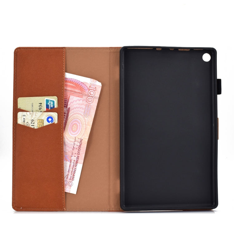 For Kindle Fire HD8 2016 / 2017 Solid Color Tablet PC Universal Magnetic Horizontal Flip Leather Case with Card Slots & Holder