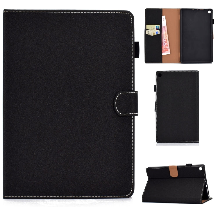 For Kindle Fire HD8 2016 / 2017 Solid Color Tablet PC Universal Magnetic Horizontal Flip Leather Case with Card Slots & Holder