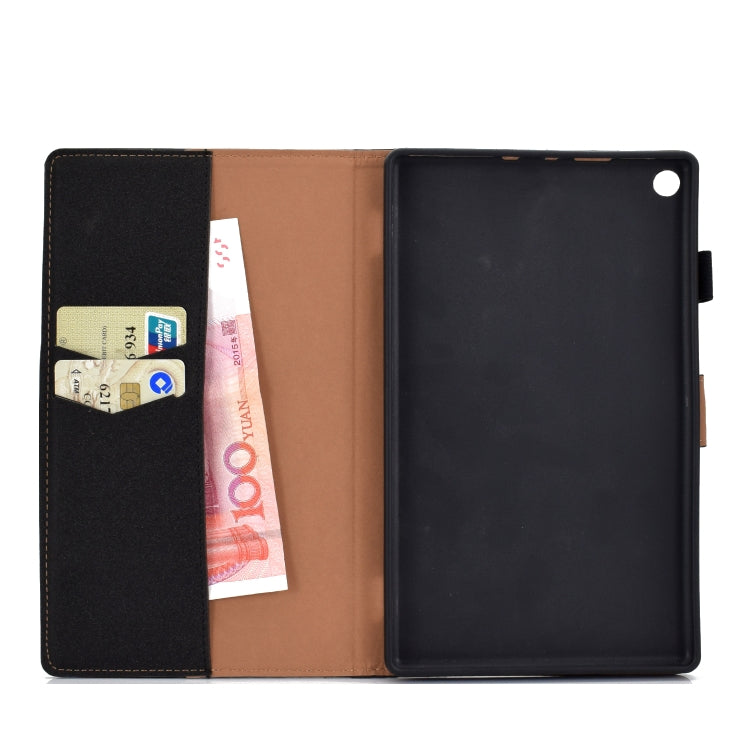 For Kindle Fire HD8 2016 / 2017 Solid Color Tablet PC Universal Magnetic Horizontal Flip Leather Case with Card Slots & Holder