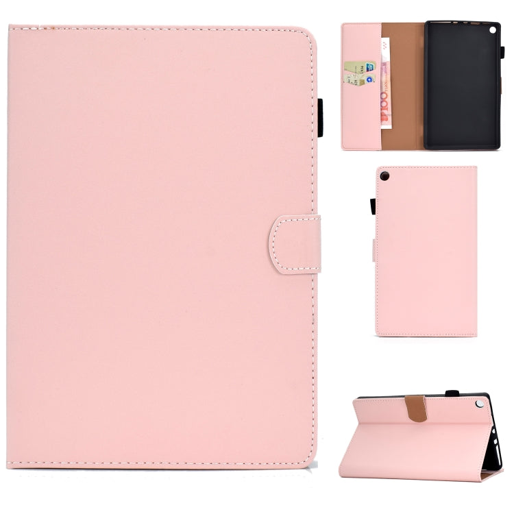 For Kindle Fire HD8 2016 / 2017 Solid Color Tablet PC Universal Magnetic Horizontal Flip Leather Case with Card Slots & Holder