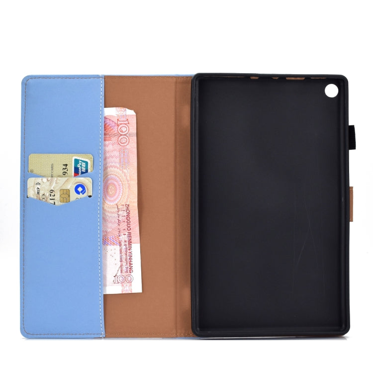 For Kindle Fire HD8 2016 / 2017 Solid Color Tablet PC Universal Magnetic Horizontal Flip Leather Case with Card Slots & Holder
