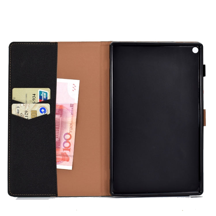 For Kindle Fire HD10 2015 / 2017 Solid Color Tablet PC Universal Magnetic Horizontal Flip Leather Case with Card Slots & Holder