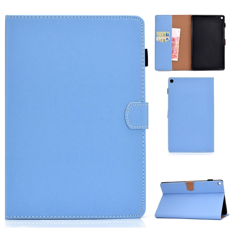 For Kindle Fire HD10 2015 / 2017 Solid Color Tablet PC Universal Magnetic Horizontal Flip Leather Case with Card Slots & Holder