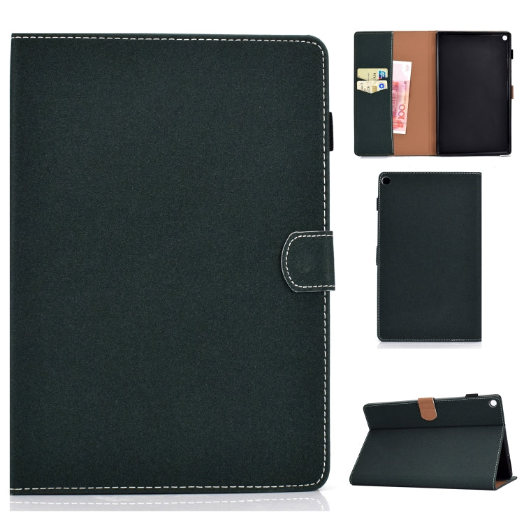 For Kindle Fire HD10 2015 / 2017 Solid Color Tablet PC Universal Magnetic Horizontal Flip Leather Case with Card Slots & Holder
