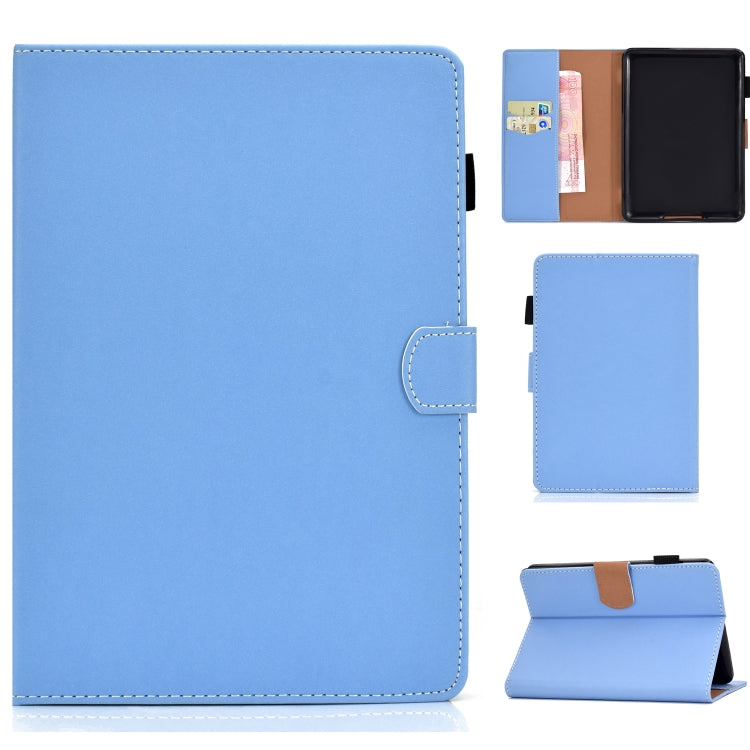 For Kindle Paperwhite 4 / 3 / 2 / 1 Solid Color Tablet PC Universal Magnetic Horizontal Flip Leather Case with Card Slots & Holder